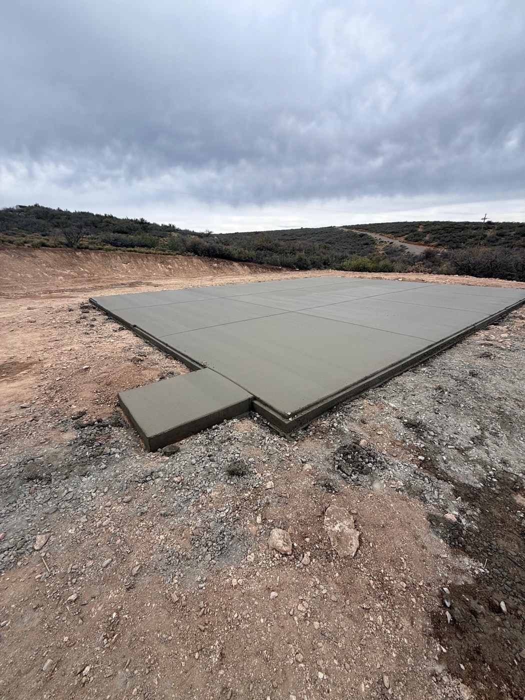 Finished concrete slab ready for building installation