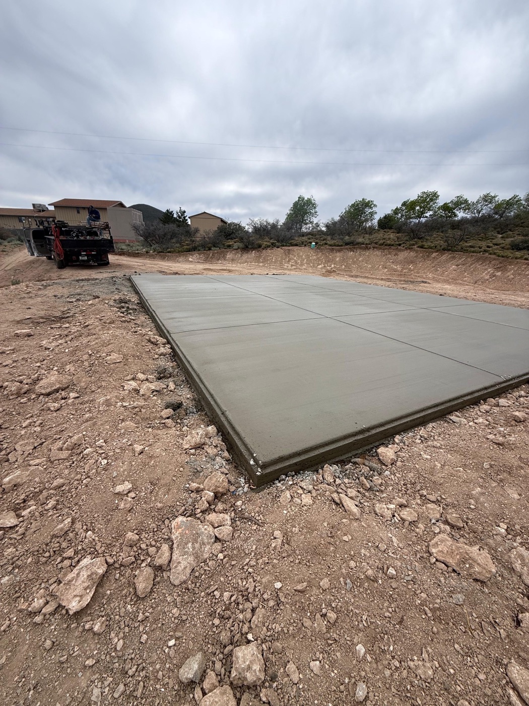 Finished concrete pad