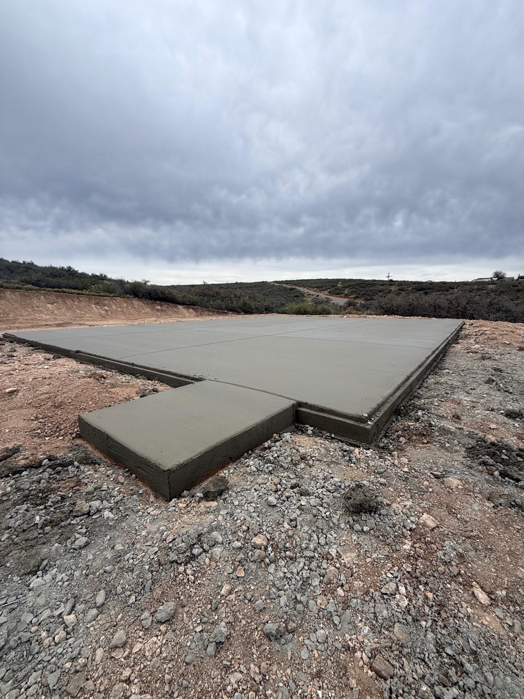 Finished concrete pad